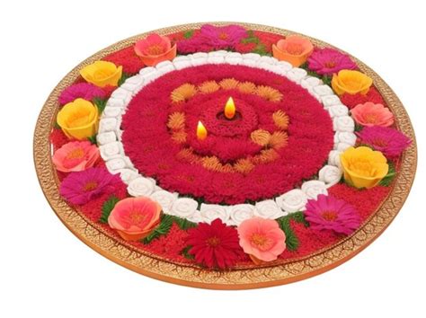 Premium AI Image | Diwali special flower tray