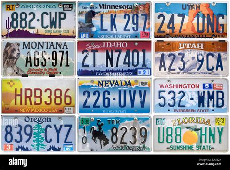 Montage of US car number plates Stock Photo - Alamy