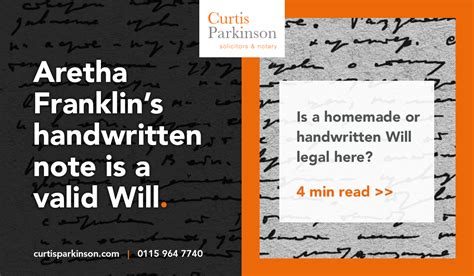 Curtis Parkinson | Aretha Franklin’s Handwritten Note is a Valid Will