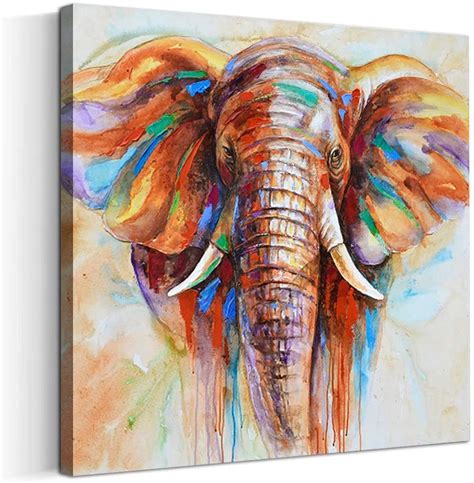 Artinme Original Design Large Contemporary Abstract Colourful Elephant ...