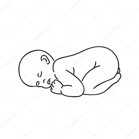 Sleeping baby drawing outline | Sleeping baby outline hand drawing ...