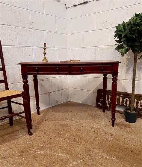 Antique Victorian Mahogany Two Drawer Writing Desk C1880