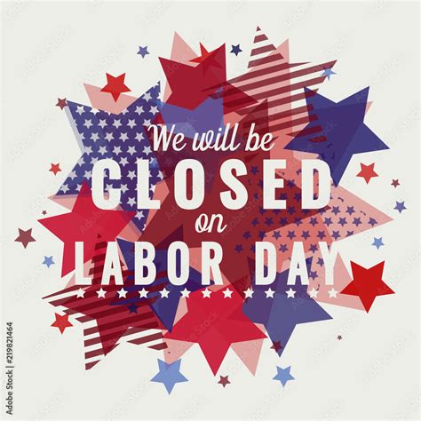 We will be closed on labor day card or background. vector illustration ...