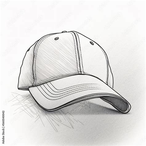 Baseball Cap Hat Sketch, Blank With No Logos. Made With Generative AI ...