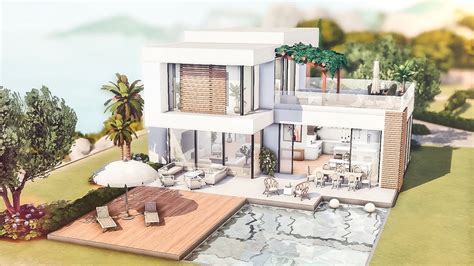 MODERN BEACH HOUSE | The Sims 4 Wedding Stories | Stop Motion ...