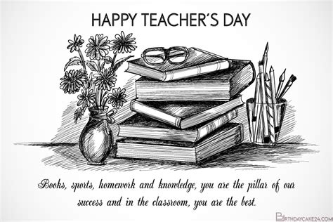 Hand Drawn Art Sketch Teachers Day Card | Teachers day drawing, Hand ...