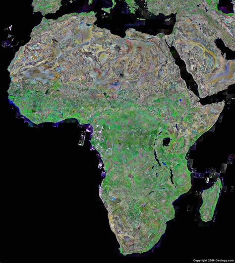 Africa Map and Satellite Image