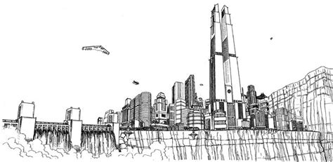 Metropolis City Skyline. Superman, DC Comics. Comic Book Art by Eliot R ...