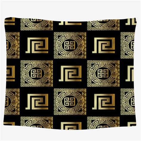 Black And Gold Greek Key Fabric, Greek Key Pattern Fabric By The Yard ...