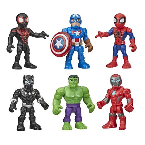 Marvel Playskool Heroes Super Hero Adventures, Pack de 6 figurines de ...