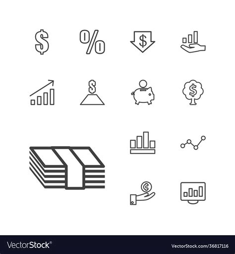 13 financial icons Royalty Free Vector Image - VectorStock