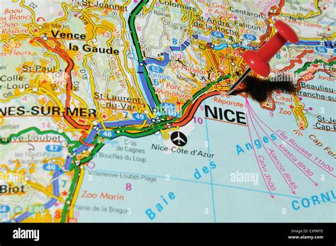 Nice (France) on map Stock Photo - Alamy