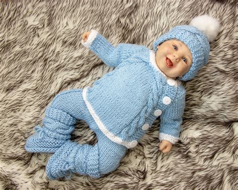 Baby boy home coming outfit Hand knit layette Knitted Baby | Etsy