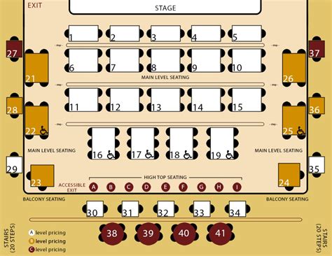 Seat Map | Oregon Cabaret Theatre