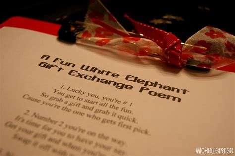 michelle paige blogs: White Elephant Gift Exchange Poem