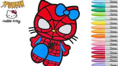 Hello Kitty Coloring Book Spiderman Marvel Sanrio Episode Colouring ...