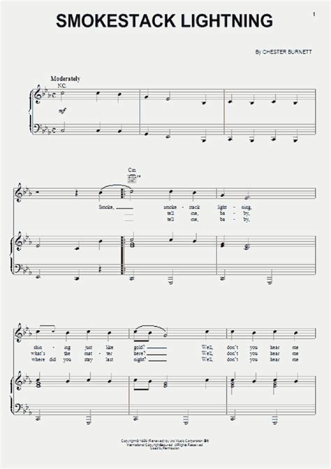 Smokestack Lightning Piano Sheet Music | OnlinePianist