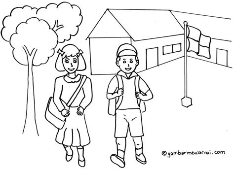 a black and white drawing of two people standing in front of a house ...