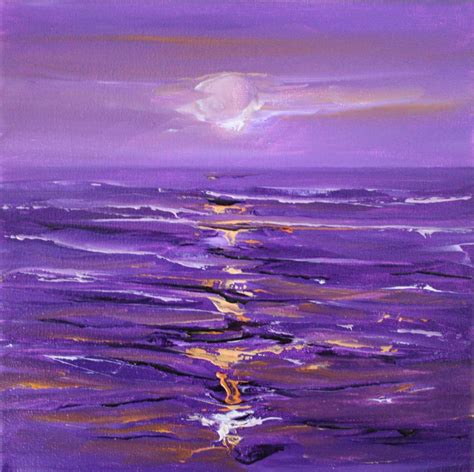 Purple Sunset (2017) Oil painting by Linda Monk | Purple painting ...