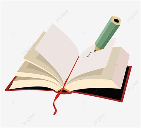 Book And Pencil Clipart Vector, Opened Book And Pencil, Book Clipart ...