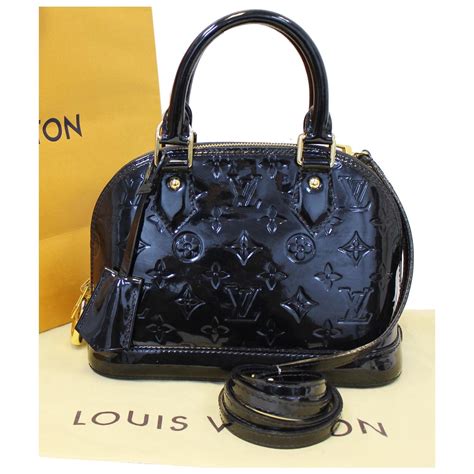 Louis Vuitton Alma BB Monogram Vernis Crossbody Bag Black