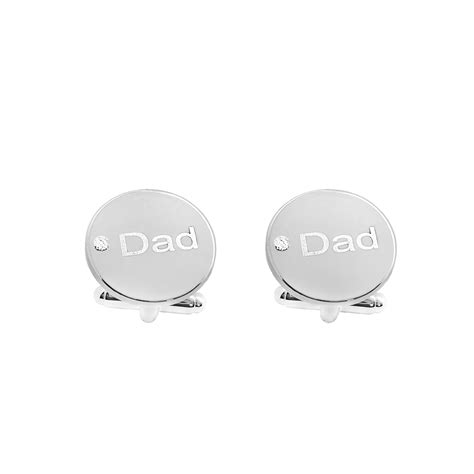 Swarovski Dad Engraved Cufflinks – Gemnations