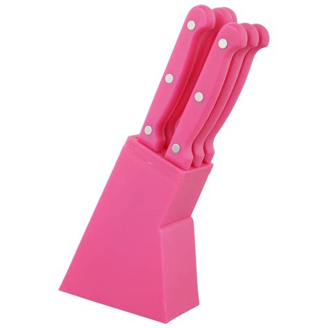 Buy Ruby Pink Knife Set with Stand, 7-Piece Online at Low Prices in ...