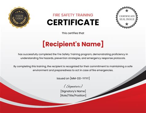 Free Fire Safety Training Certificate Template - Edit Online & Download ...