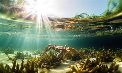 Premium AI Image | Underwater photograph of a beautiful mangrove crab ...