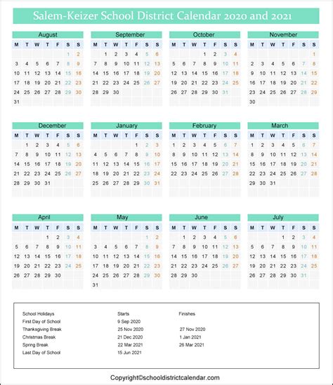 Salem Keizer County school district calendar Archives | School District ...