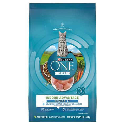 Purina ONE High Protein, Natural Senior Dry Cat Food, Indoor Advantage ...