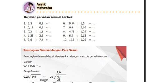 Kunci Jawaban Matematika Kelas 5 Halaman 37, Cara Hitung Pembagian ...