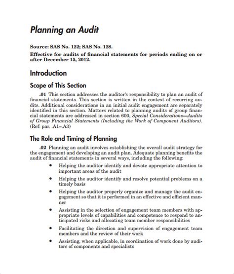 FREE 25+ Sample Audit Plan Templates in MS Word | PDF