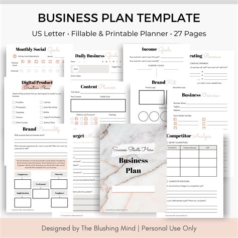 Business Plan Template: Business Planner Small Business - Etsy