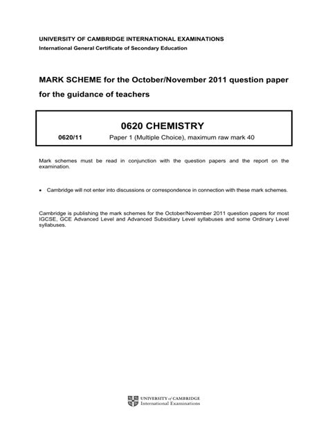 0620-November-2011-Paper-11-Mark-Scheme