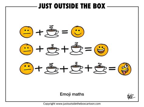 Emoji Maths - Just Outside the Box Cartoon