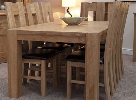 Pemberton solid oak dining room furniture large chunky dining table | eBay