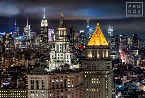 Municipal Building and Midtown Skyscrapers at Night - Fine Art Photo by ...