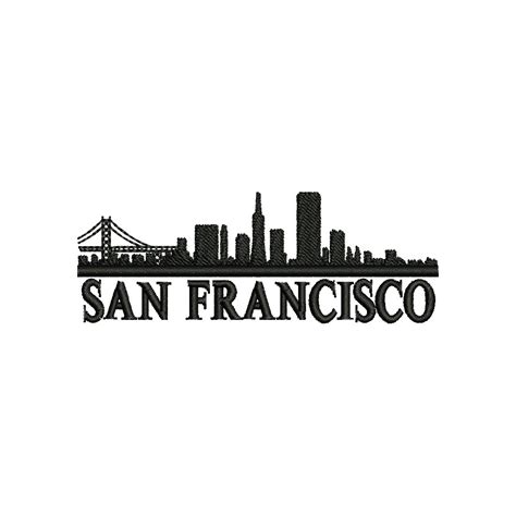 San Francisco Skyline | City/State Digitized Embroidery Design | e4Hats ...