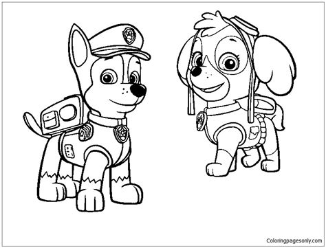 Chase Paw Patrol Coloring Page - Free Printable Coloring Pages