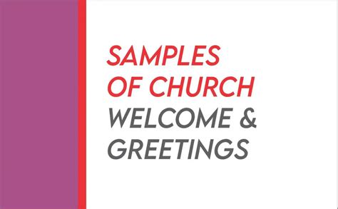 70 Short Samples Of Church Greetings And Welcome Messages ...