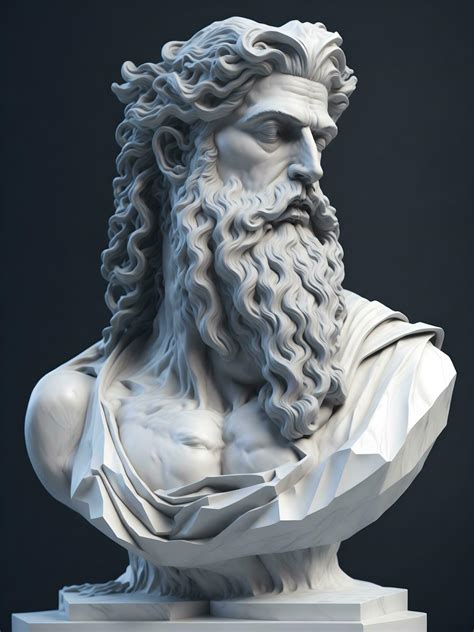 Bust of the god Zeus. Ancient Greek mythology. Antique sculpture ...