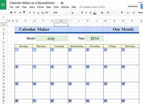 Add Calendar To Cell In Google Sheets