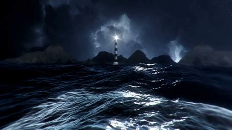 Lighthouse Storm Ship