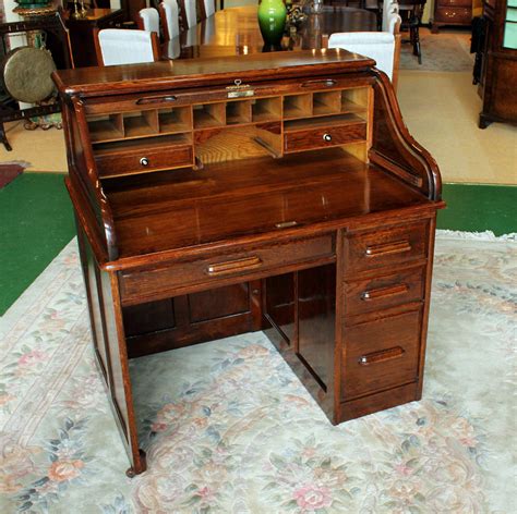 Edwardian Oak Roll Top Desk. - Antiques Atlas