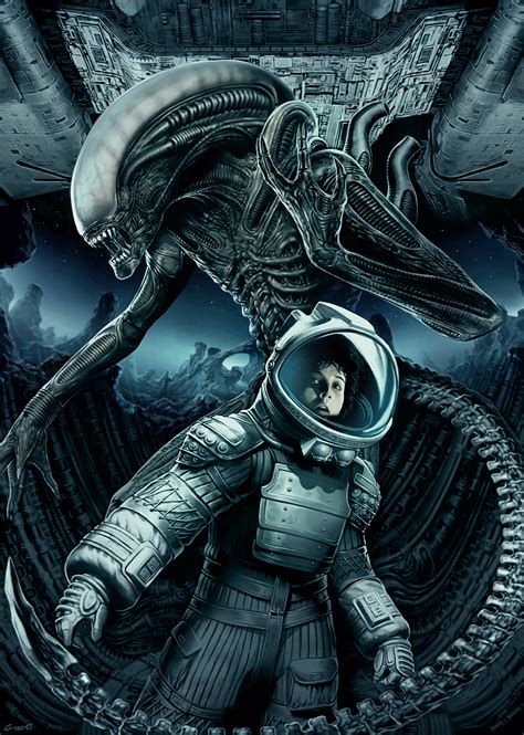 Alien - Xenomorph and Ripley by GENZOMAN on DeviantArt