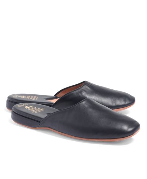 Brooks brothers Nappa Backless Slip-on Slippers in Blue for Men | Lyst