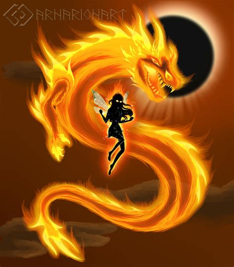 Bloom Dragon's Flame by ArnarionArt on DeviantArt