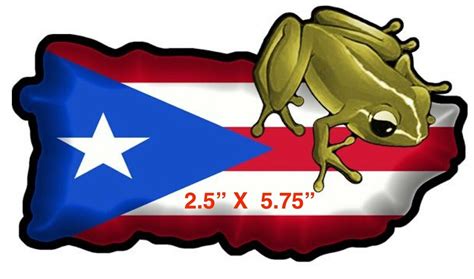 PUERTO RICO FLAG, Island Map With Coqui, Sticker Decal, Bandera Boricua ...