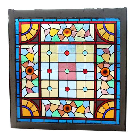 Multi Colored Antique Stained Glass Window | Olde Good Things